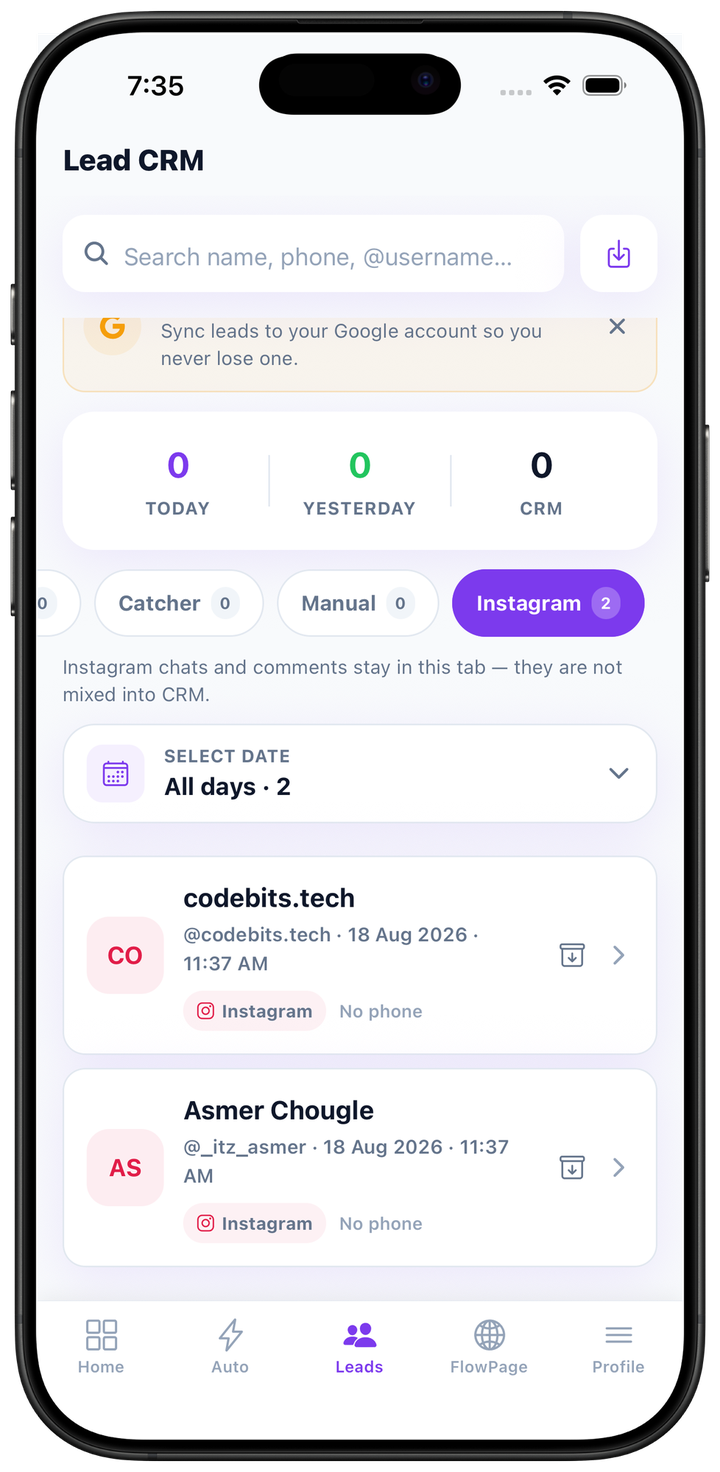 Lead CRM on iPhone